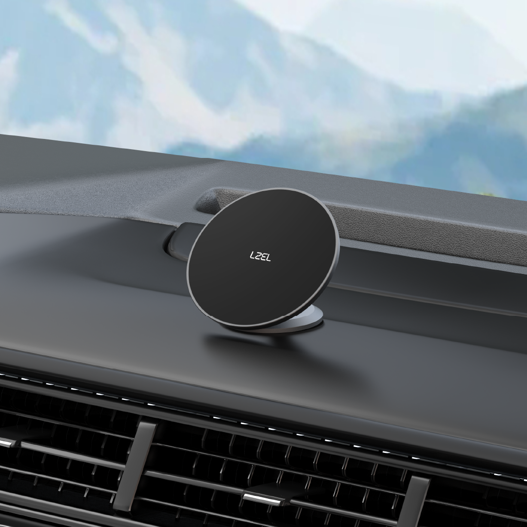 LZEL 360° Magnetic Suction Phone Holder Ultra-Strong Magnetic Grip | Compact & Stable Design | Black
