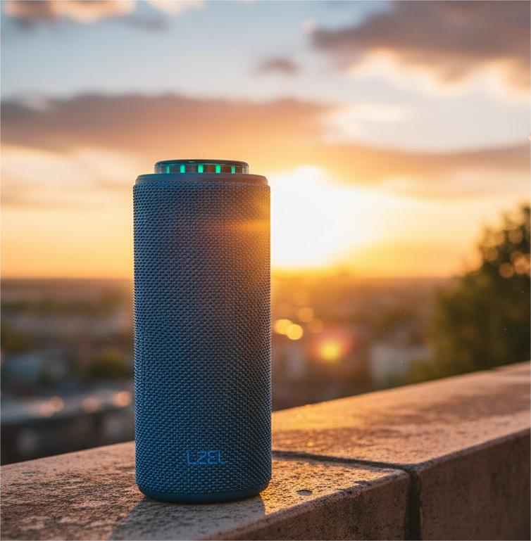 LZEL Aquilasonus Elite Waterproof Portable Bluetooth Speaker With Vibe Lights | Blue