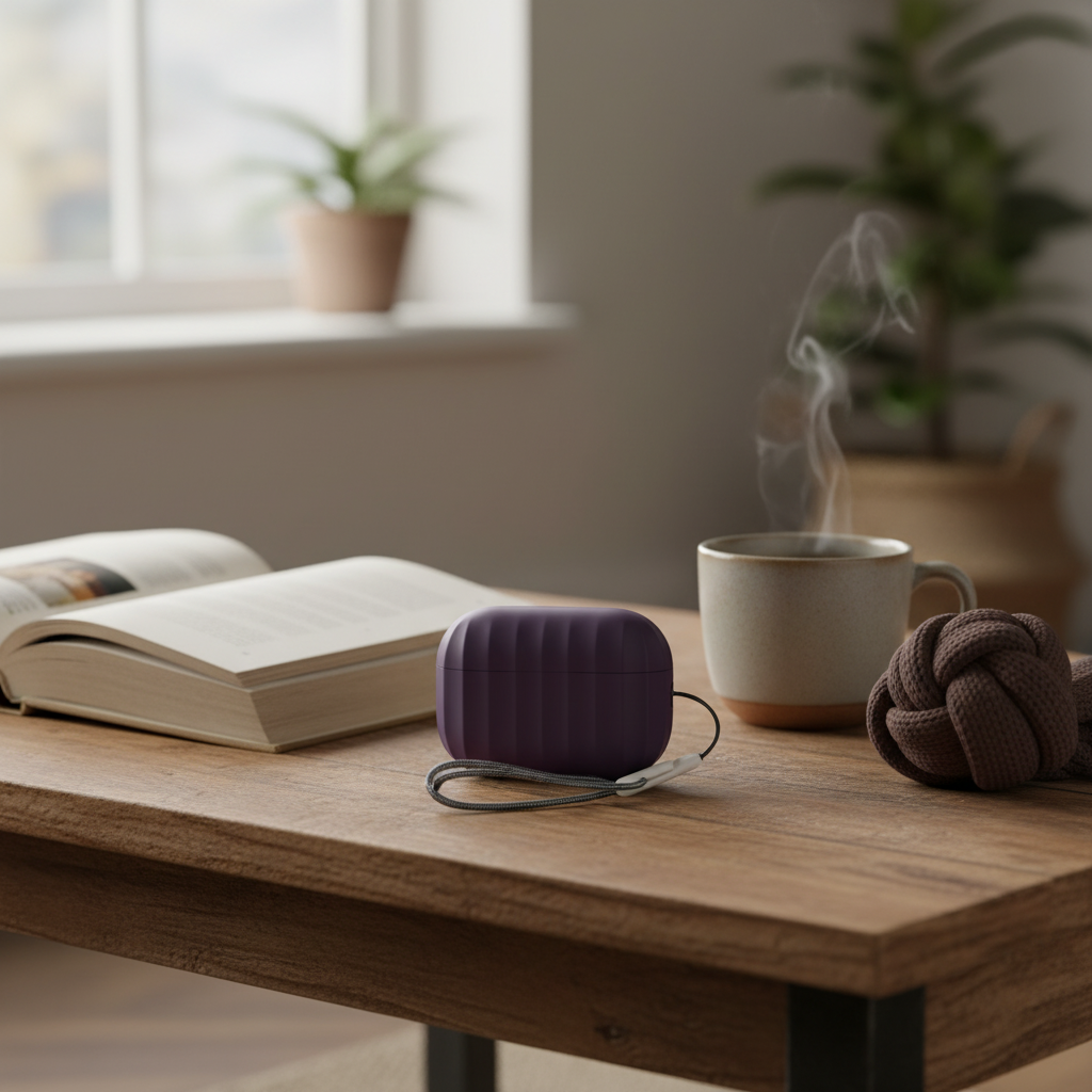 كڤر حماية سيليكون من أسلي جلوبال مع حماية ضد السقوط لـ AirPods Pro 2 | بنفسجي