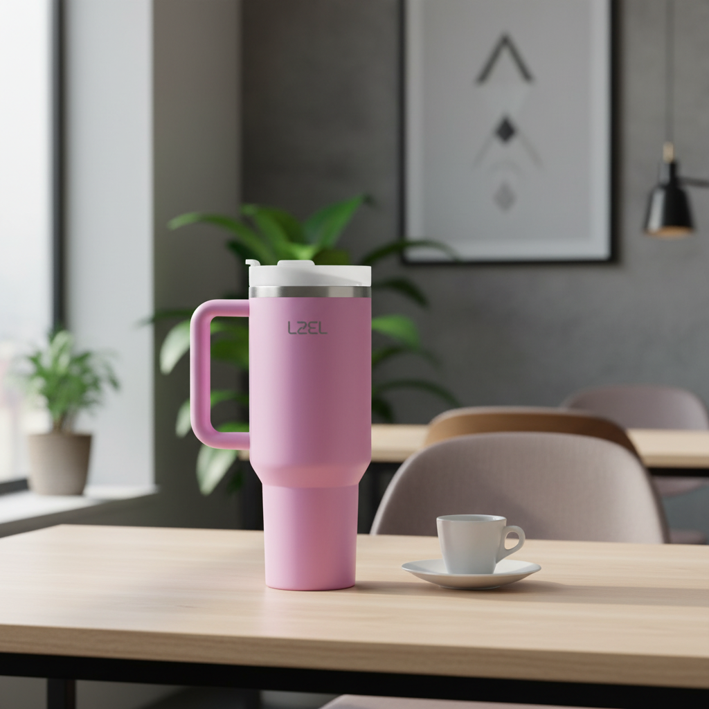 LZEL Tumbler With Handle 800ML Aqua Pure Vacuum Insulated | Light Purple