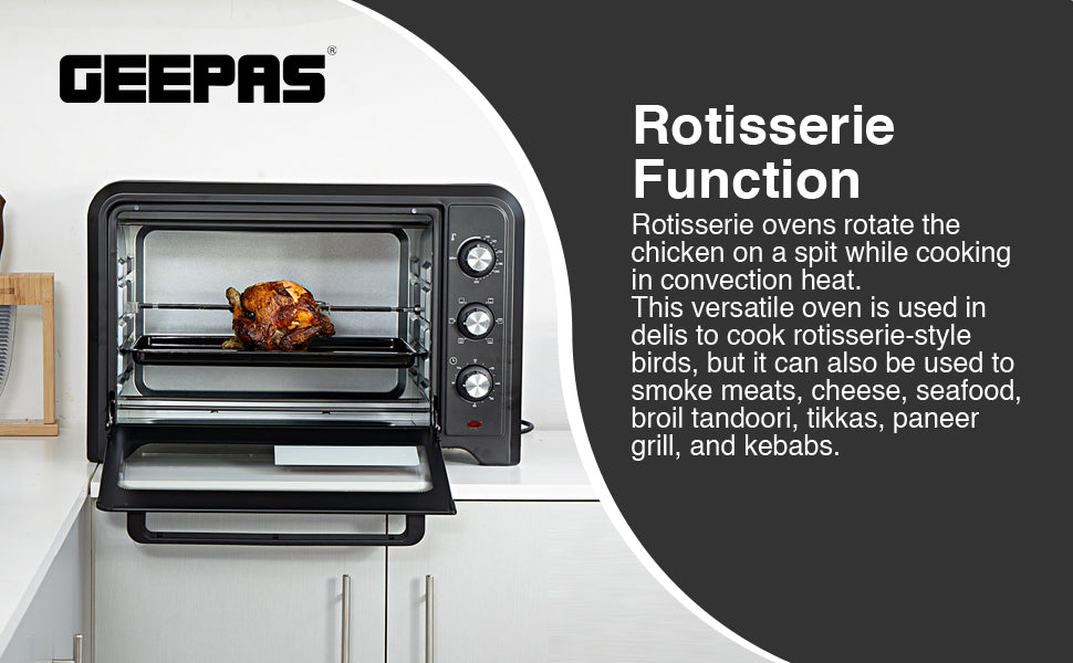 Geepas 42L Electric Oven with Convection & Rotisserie – 2000W Power