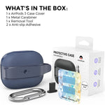 AHASTYLE AirPods 3 TPU + Silicone Cover with Carabiner | Blue