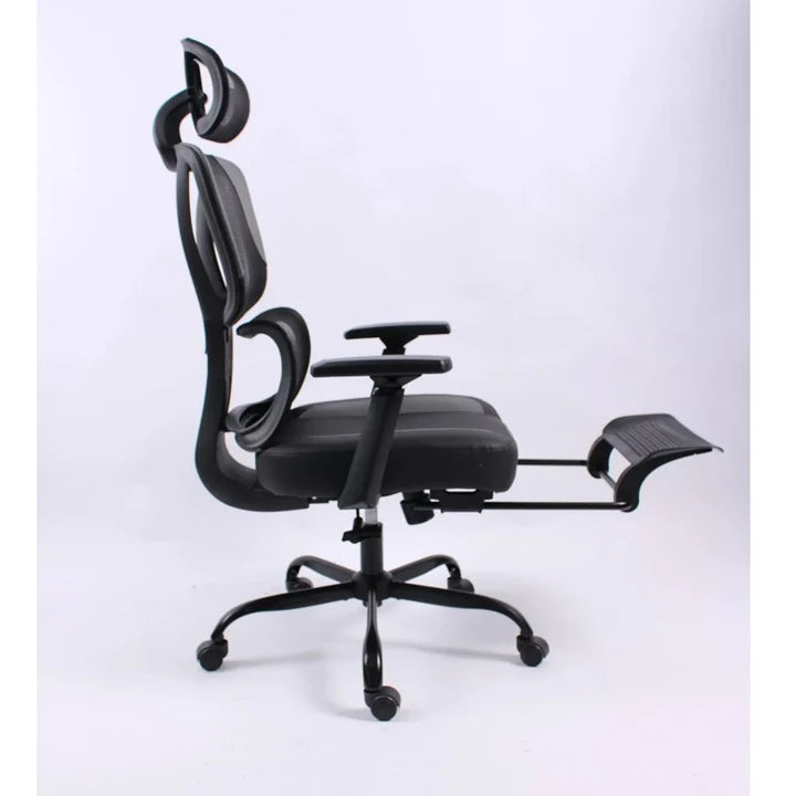 Black Bull Mesh Office and Gaming Chair footrest , adjustable Headrest up & down  3D armrest  , load weight: 130kg ,Blac /Red