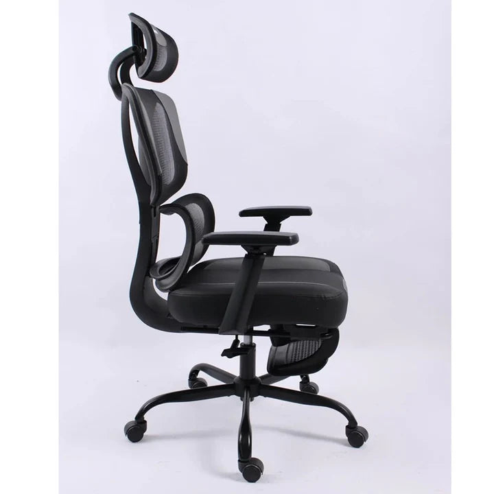 Black Bull Mesh Office and Gaming Chair footrest , adjustable Headrest up & down  3D armrest  , load weight: 130kg ,Blac /Red