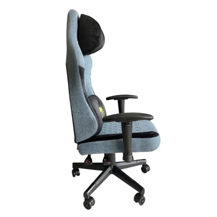 كرسي الألعاب مع مسند رأس مصبوب للأعلى والأسفل - إصدار قماش من Black Bull | أسود/أزرق