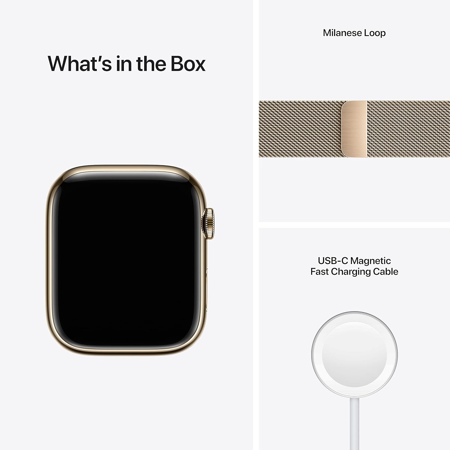 Apple Watch Series 7 GPS + Cellular, 41mm Gold Stainless Steel Case with Gold Milanese Loop