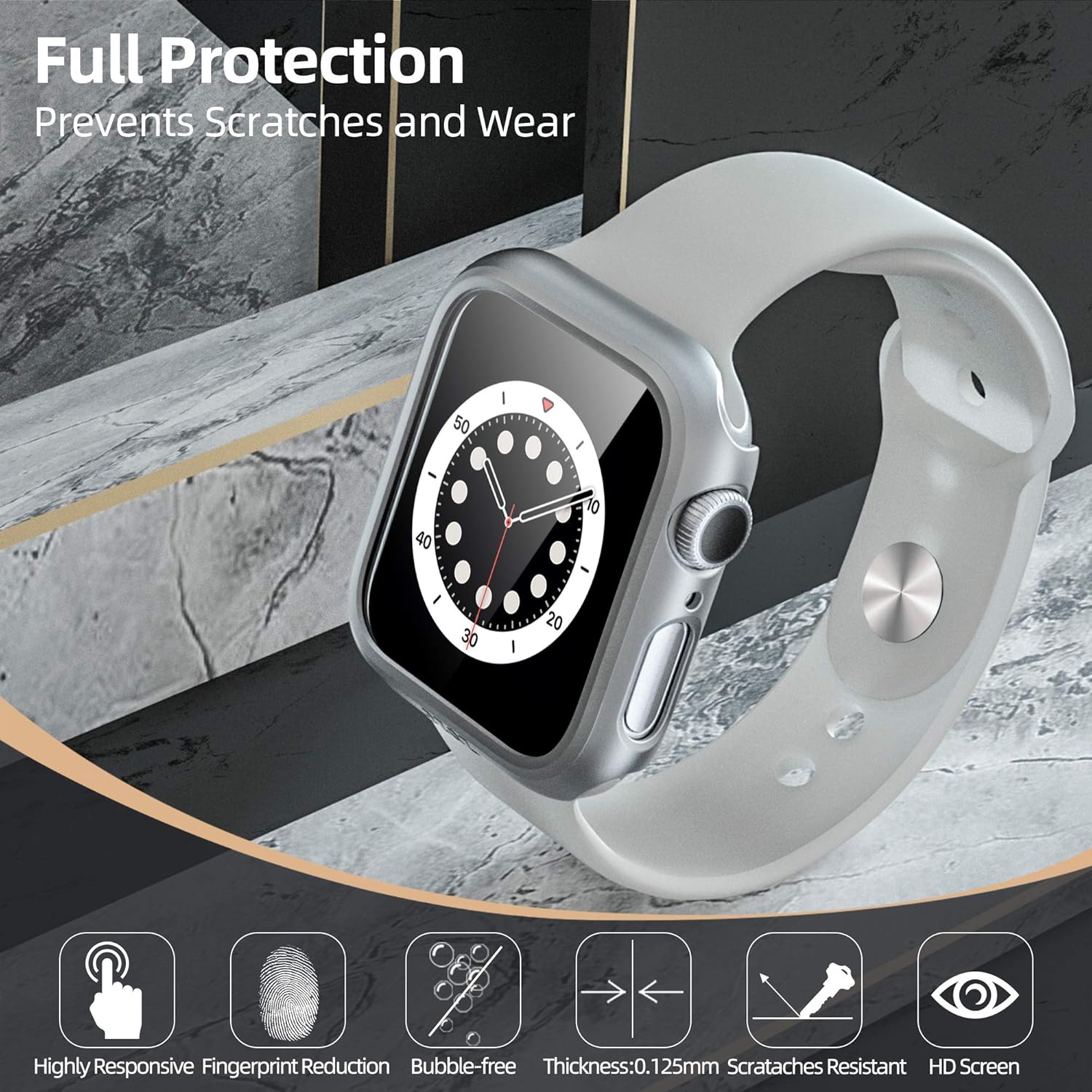 Anank Watch 44MM Glass with Case | Silver