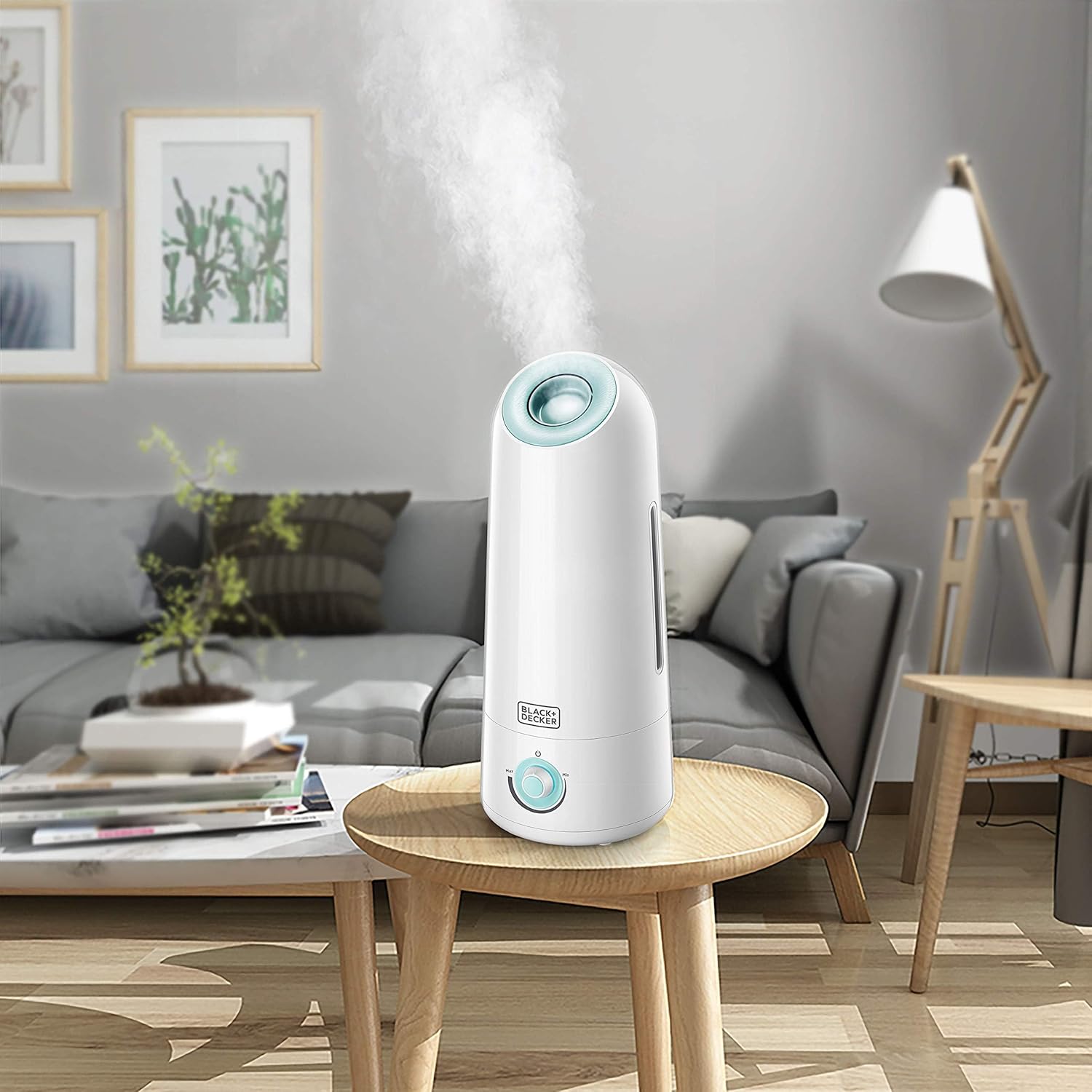 Black & Decker Air Humidifier  5L Capacity  Mist Level Control | White