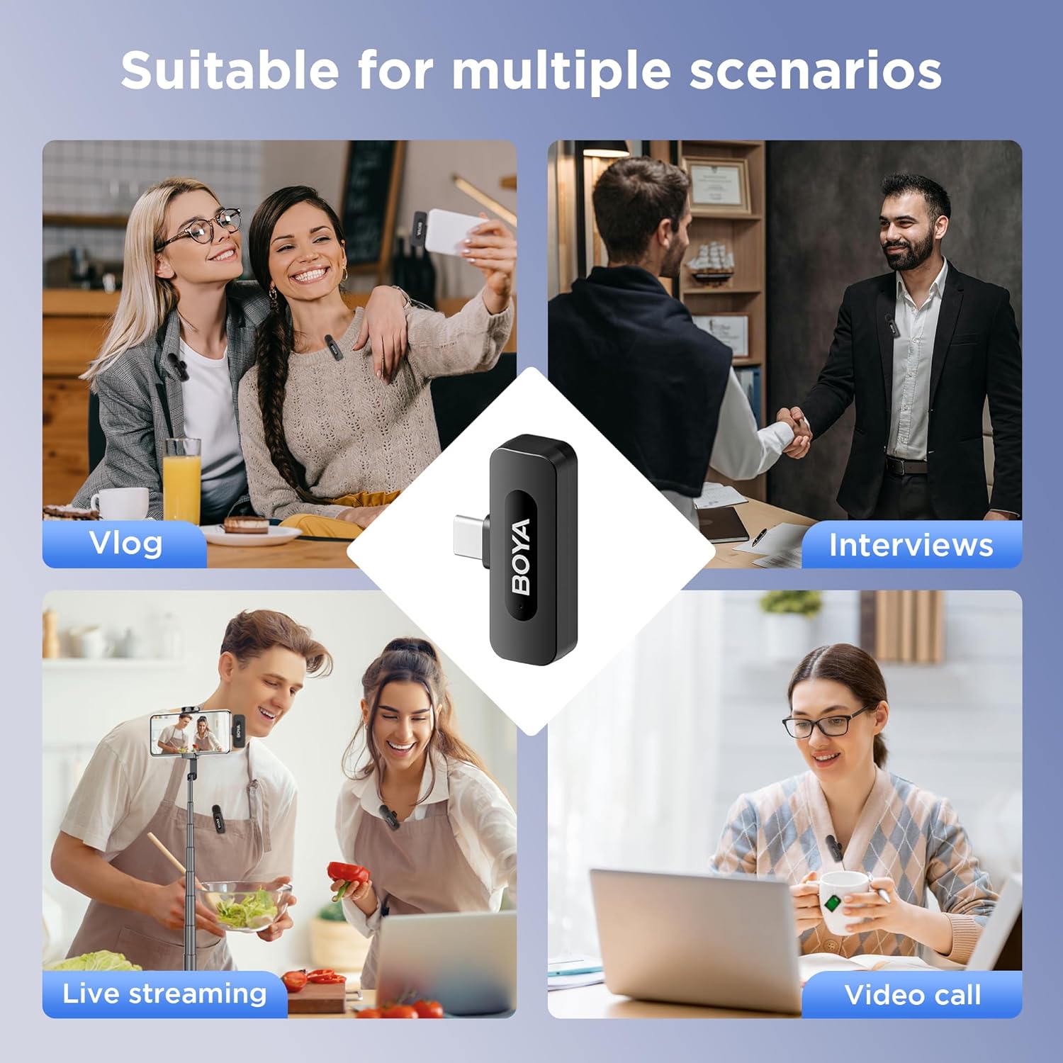BOYA 2.4GHZ Wireless Microphone System Compatible With TypeC-C Devices