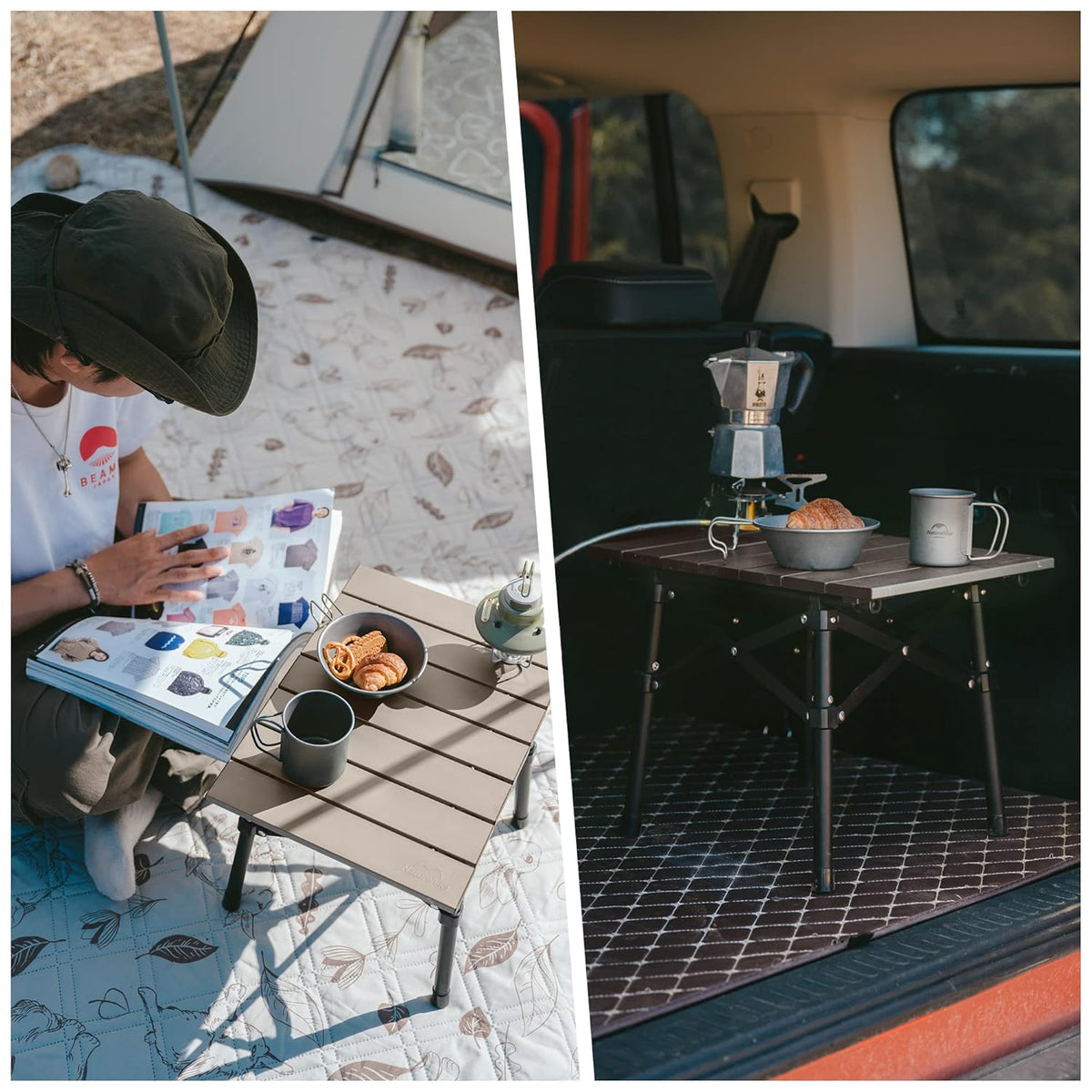 Naturehike Outdoor Portable Folding Table – Brown | Small