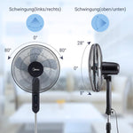 مروحة من Midea العمودية مقاس 16 بوصة – 3 سرعات، تحكم عن بعد، مؤقت 7.5 ساعة