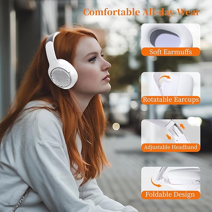 FingerTime Wireless Active Noise Cancelling HeadPhone | Sky Blue