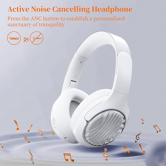 FingerTime Wireless Active Noise Cancelling HeadPhone | Sky Blue