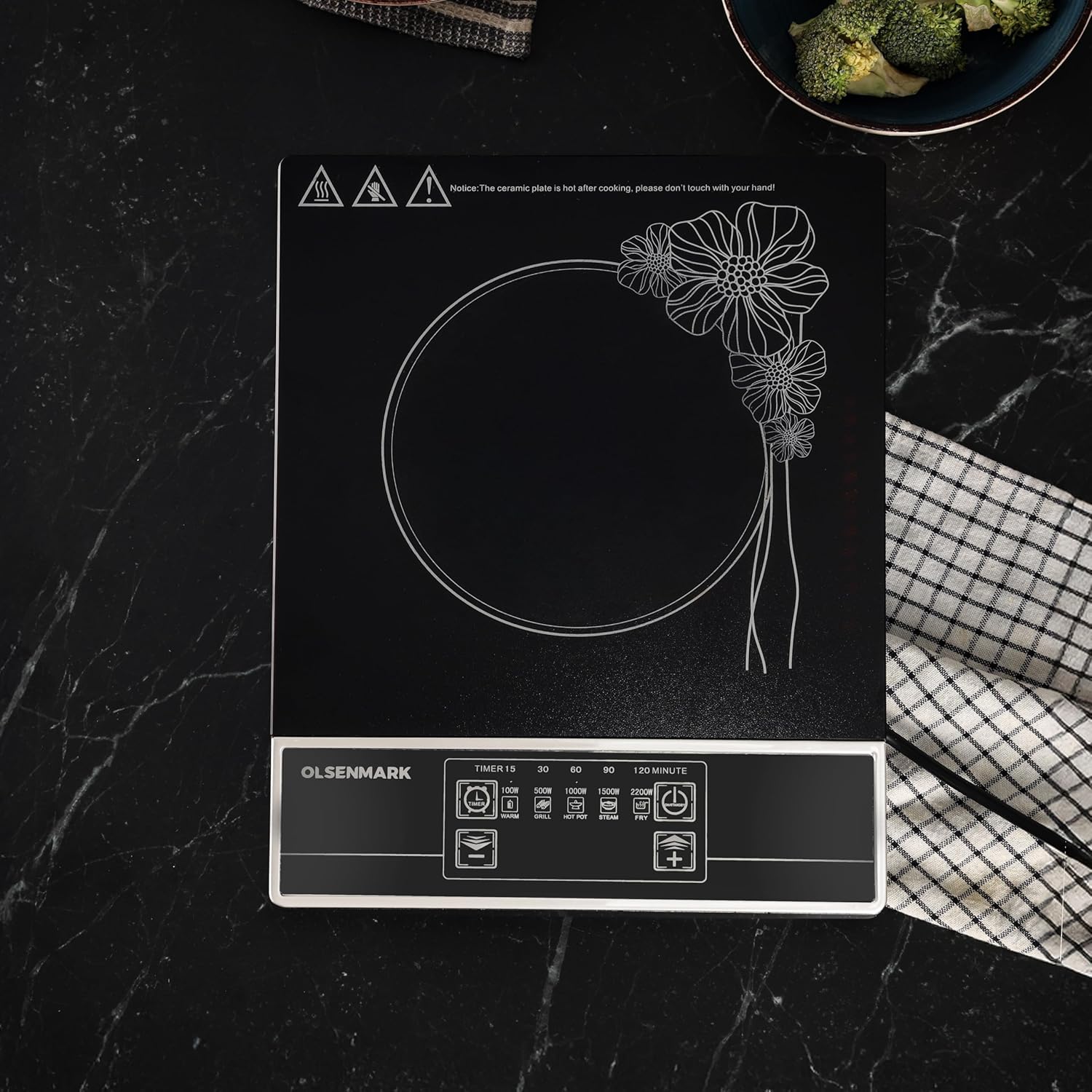 Olsenmark Infrared Cooker – Electric Infrared Glass Ceramic Cooker, Portable, Safe & Reliable