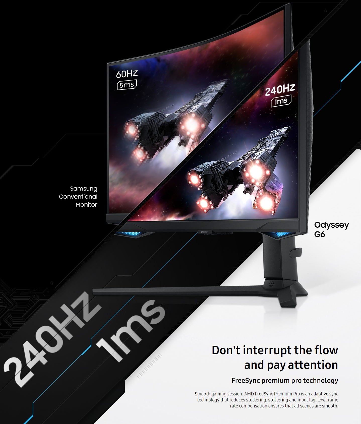 Samsung G6 Odyssey 32-Inches QHD LED 240Hz 1ms Curved Gaming Monitor