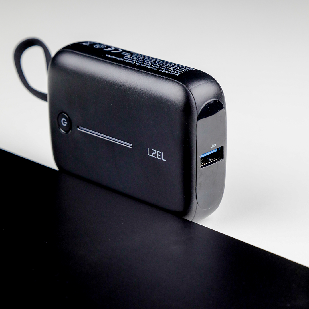 LZEL PrimeBrio Neo 10K Mini Power Bank 22.5W – 10000mAh, Detachable Type-C Cable