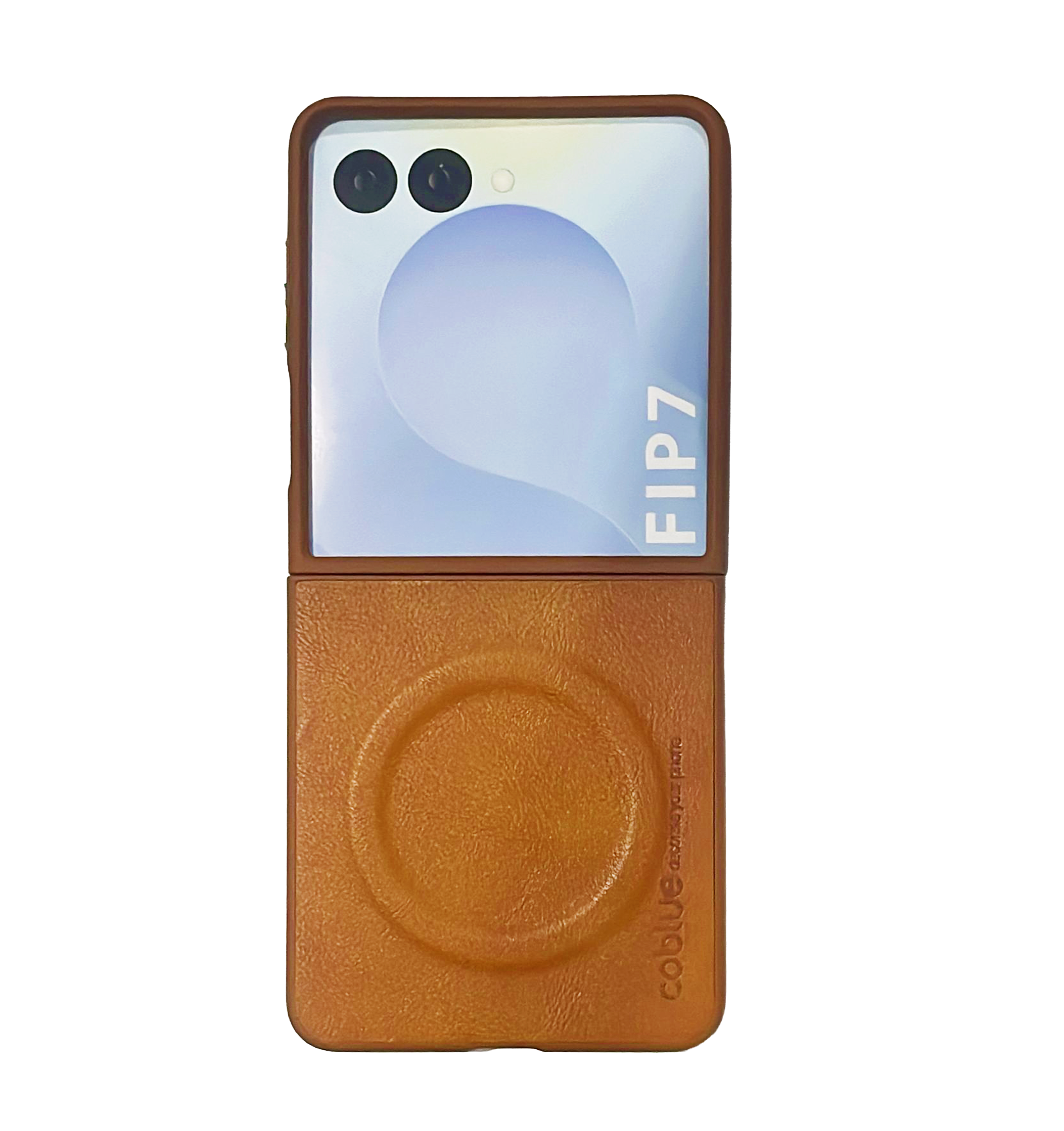Coblue Premium Leather Magnetic Case – Samsung Galaxy Z Flip 7 | Brown
