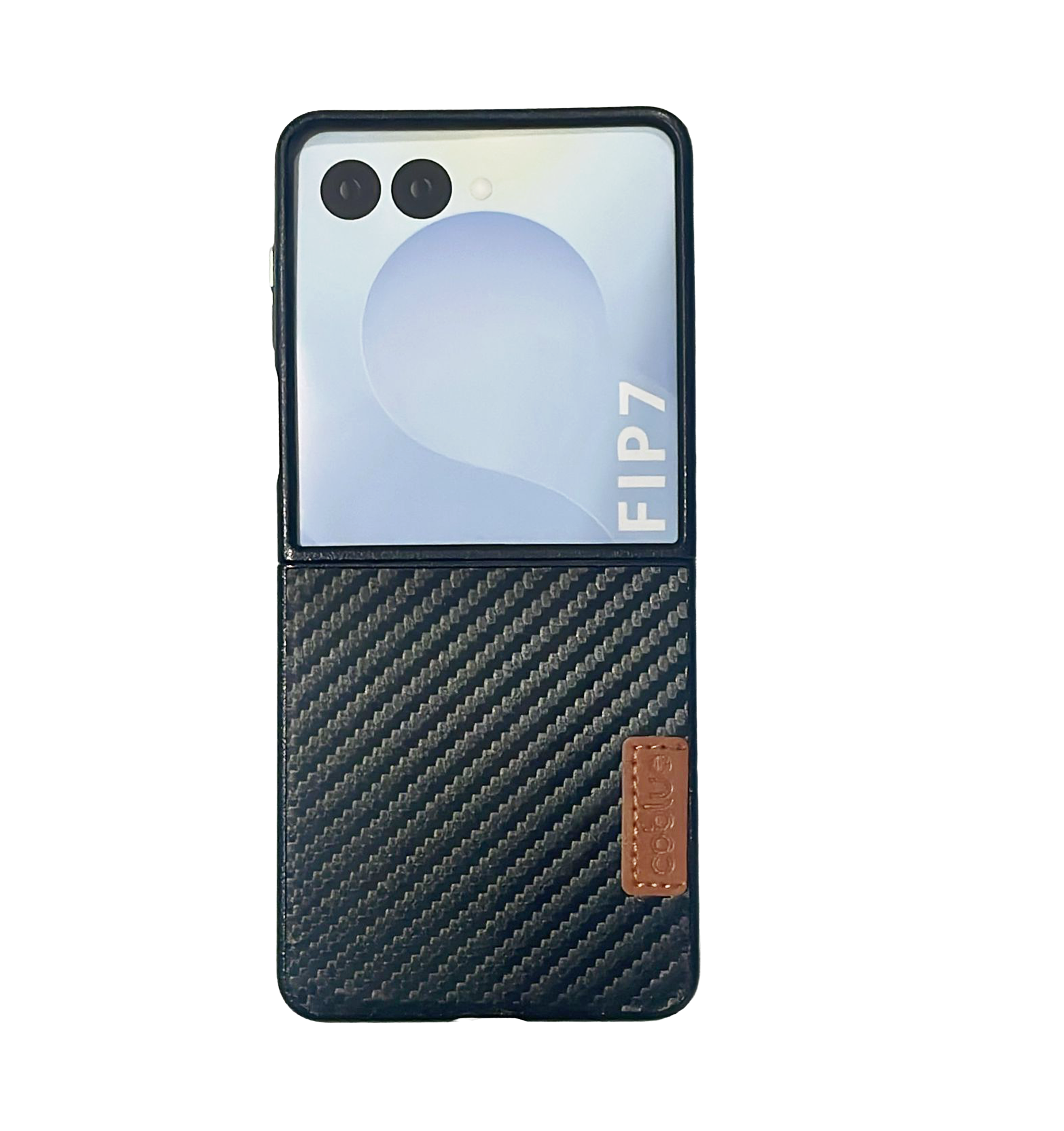 Coblue Leather Grain Drop-Proof Case for Samsung Galaxy Z Flip 7 | Carbon Black
