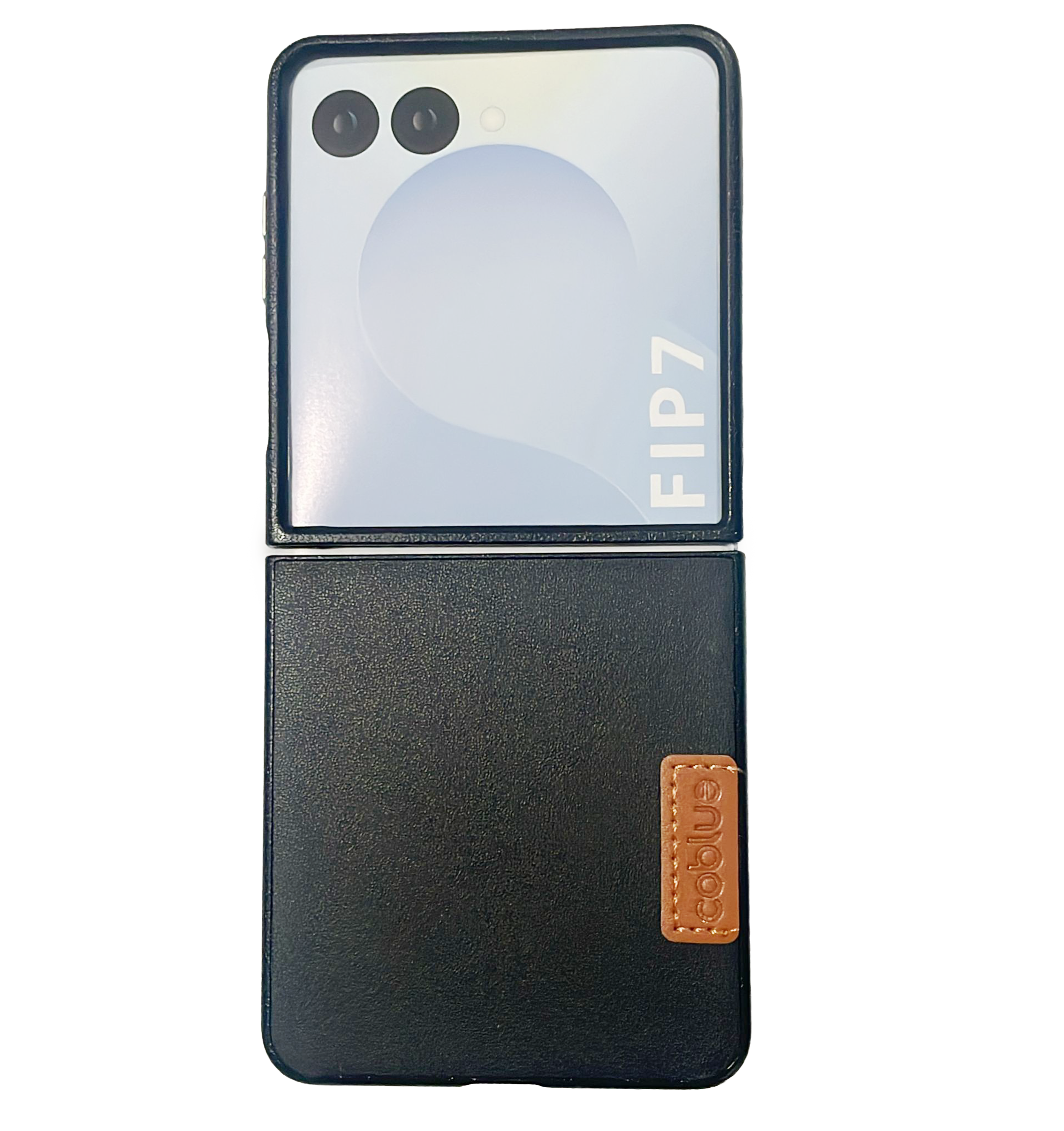 Coblue Leather Grain Drop-Proof Case for Samsung Galaxy Z Flip 7 | Black