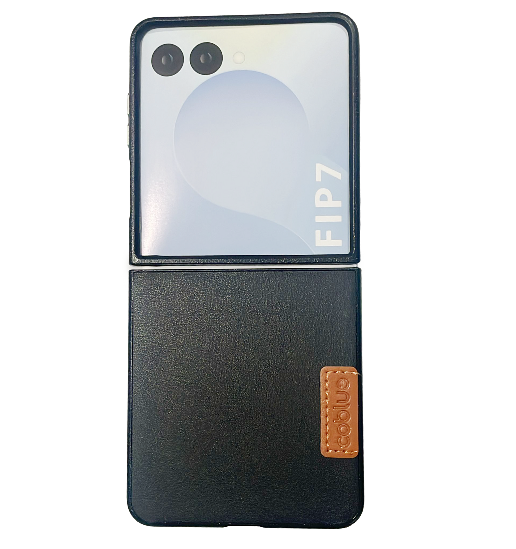 Coblue Leather Grain Drop-Proof Case for Samsung Galaxy Z Flip 7 | Black