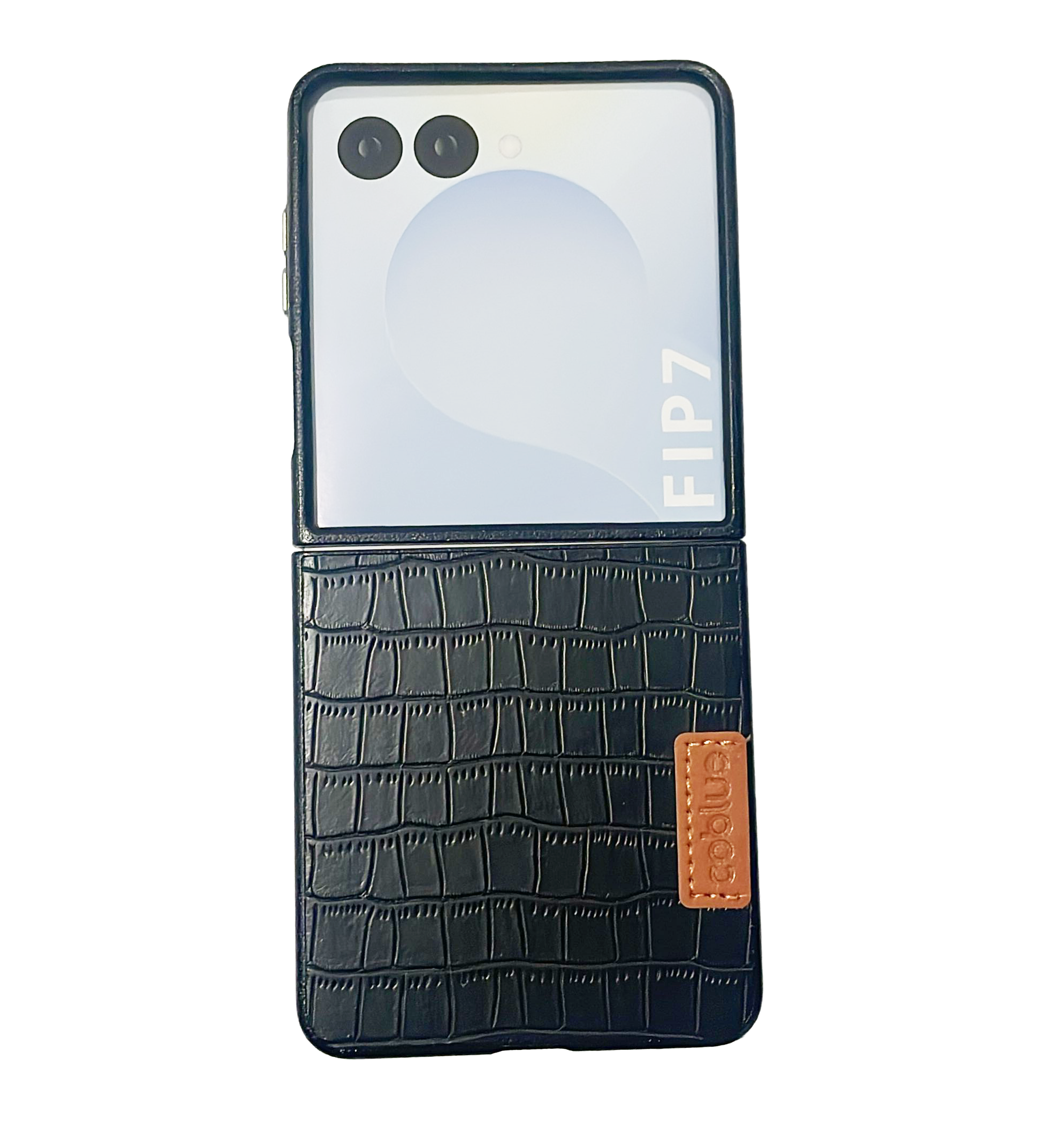 Coblue Leather Grain Drop-Proof Case for Samsung Galaxy Z Flip 7 | Croc Black