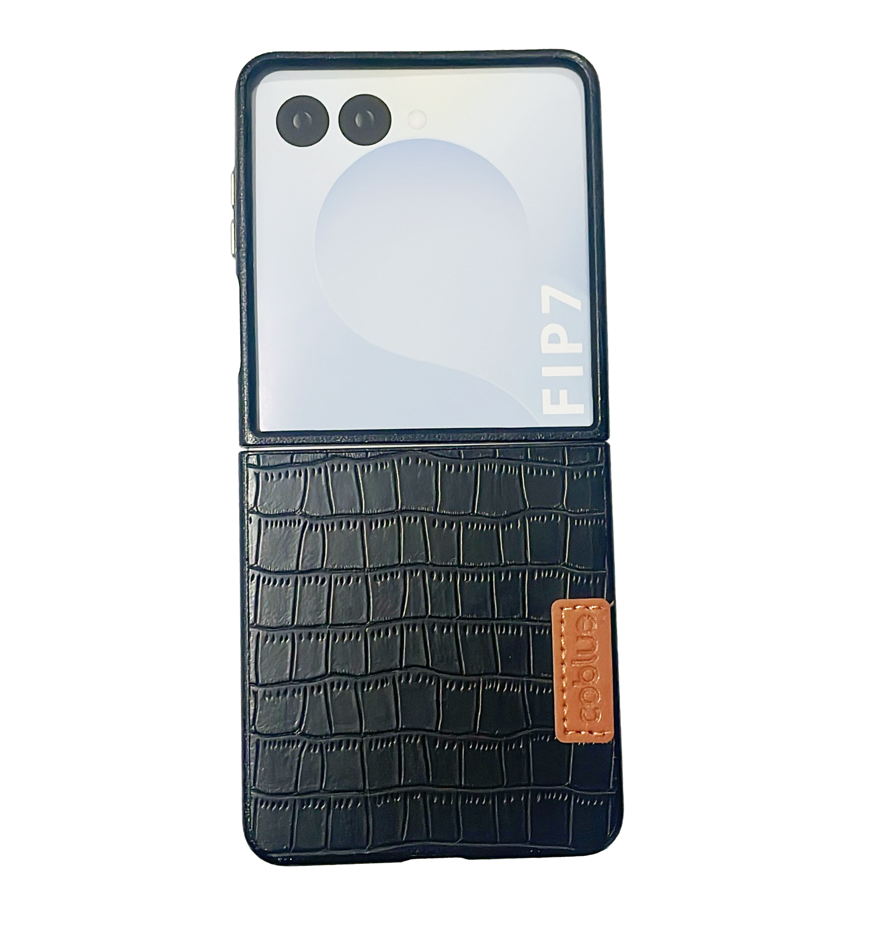 Coblue Leather Grain Drop-Proof Case for Samsung Galaxy Z Flip 7 | Croc Black