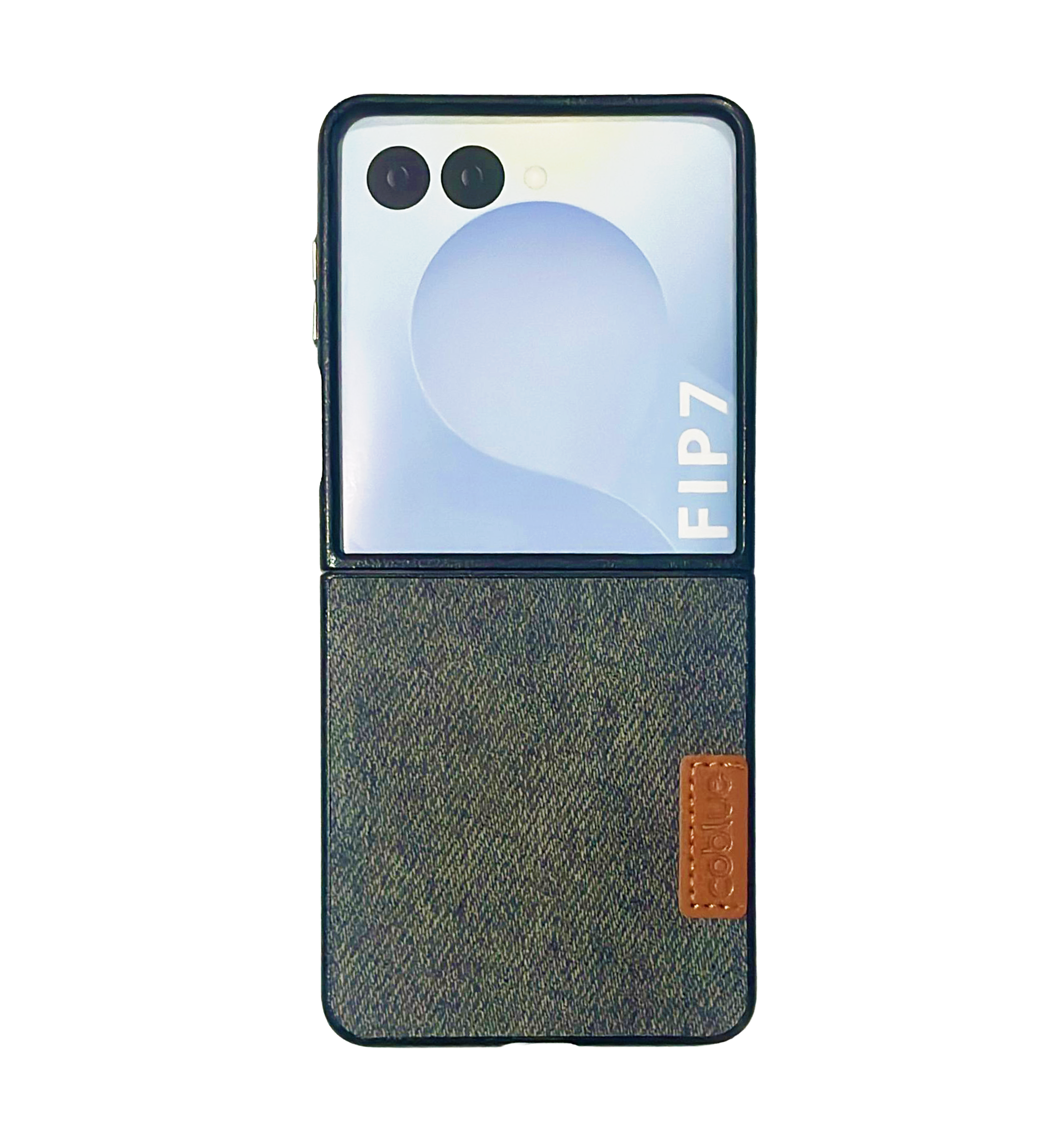 Coblue Leather Grain Drop-Proof Case for Samsung Galaxy Z Flip 7 | Gray