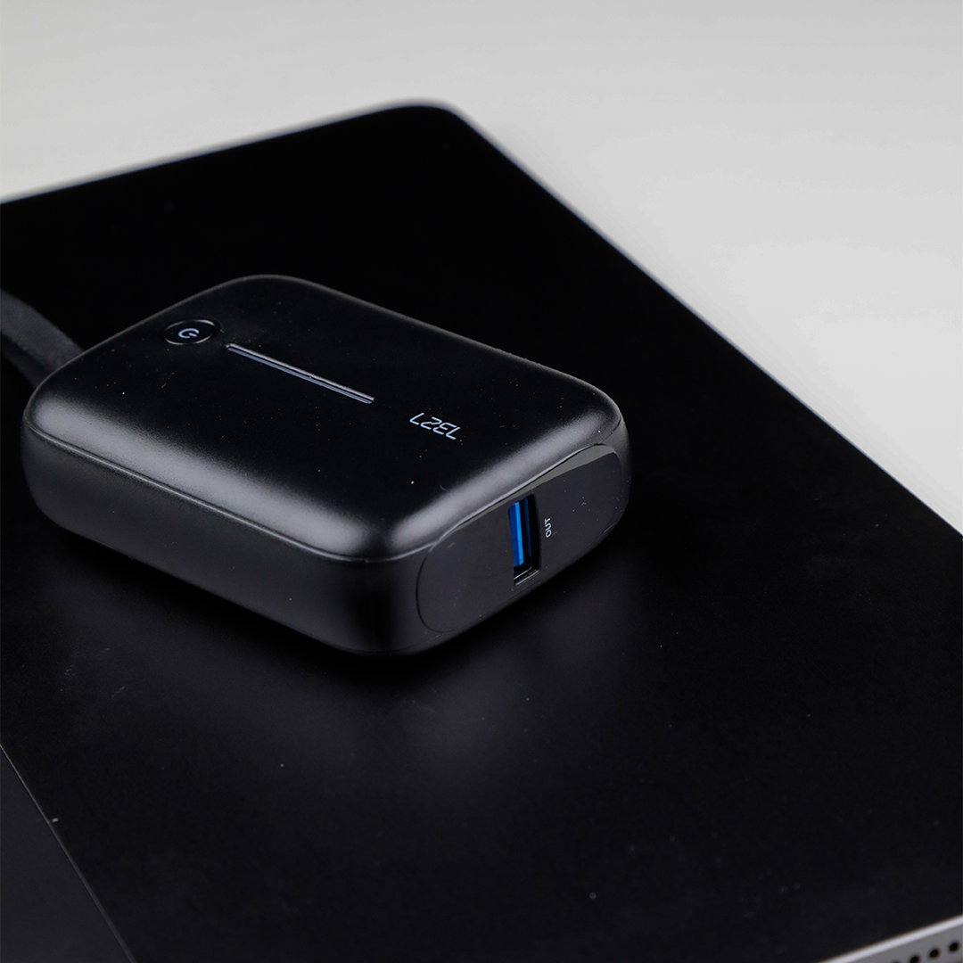 LZEL PrimeBrio Neo 10K Mini Power Bank 22.5W – 10000mAh, Detachable Type-C Cable
