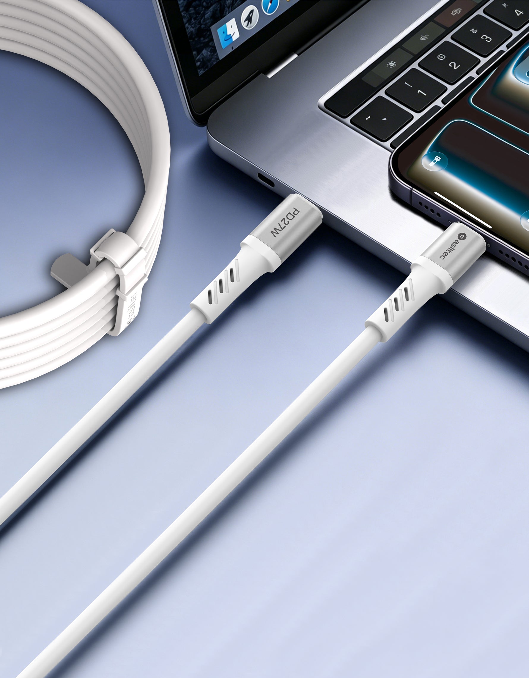 كيبل Aslitec GRAPHENEX SYNC للشحن السريع ونقل البيانات – USB-C إلى Lightning