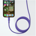 كيبل من Lzel معتمد USB-C إلى Lightning ، نقل بيانات بسرعة 480Mbps، طاقة 20V 3A، PD بقوة 60W، غلاف سيليكون سائل ناعم، هيكل TPE، طول 2 متر | بنفسجي