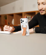 LZEL MagClear LeatherGrip Case for iPhone 17 Pro | Papaya