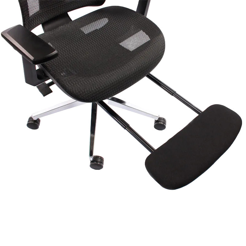 Black Bull Mesh Office and Gaming Chair with Footrest | Black