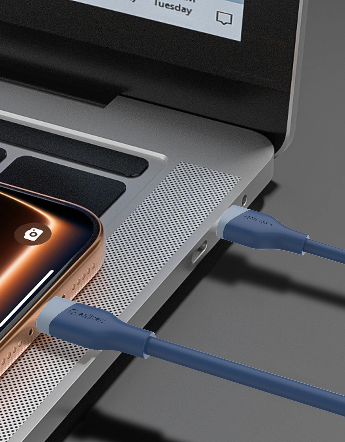 aslitec SILICORECHARGE SYNC Fast Charging & Data Cable – USB-C to Lightning