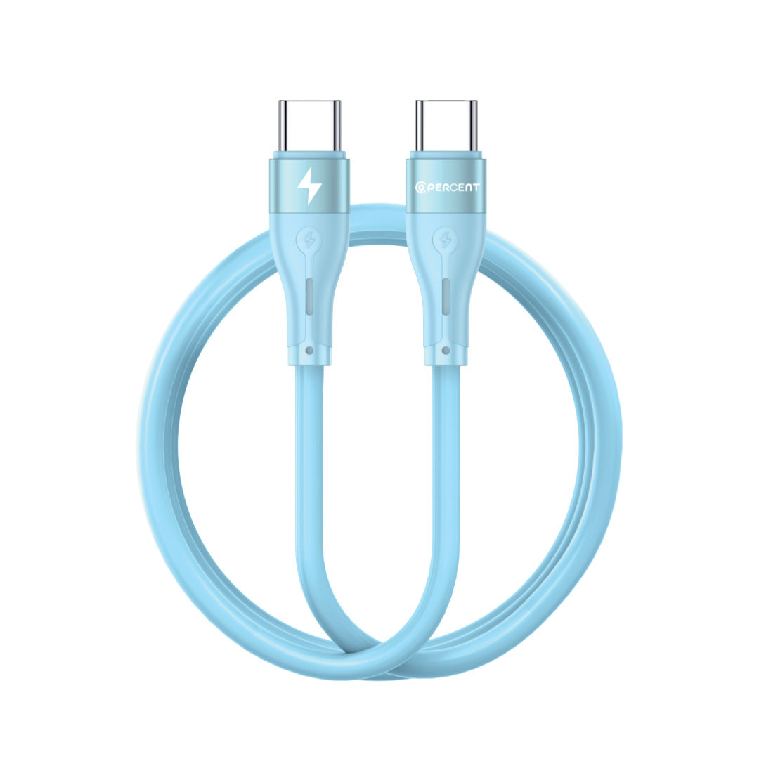 90 Percent Voltline 90 Series USB-C to USB-C Silicone Cable 1M | Light Blue