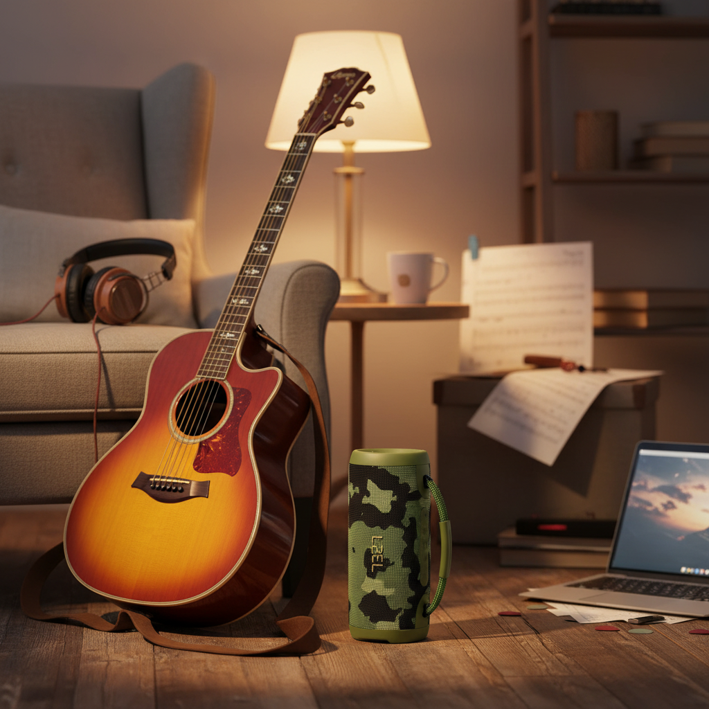 LZEL Aquilasonus Pro Portable Waterproof Bluetooth Speaker With RGB Lights | camouflage