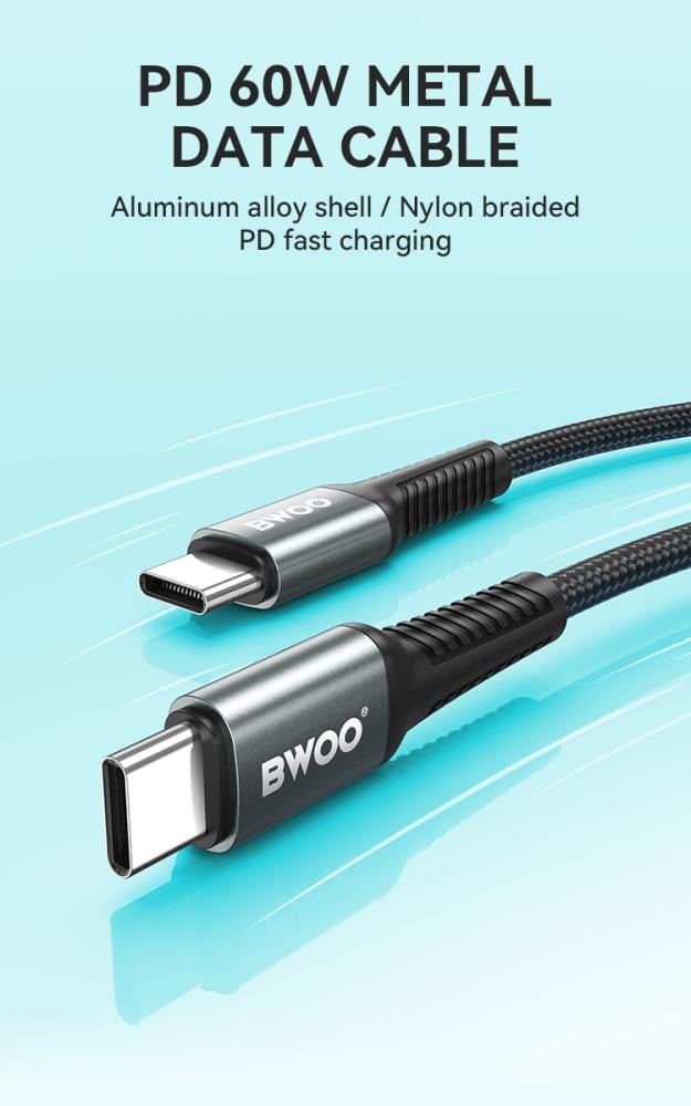 Bwoo Metal Data Cable Type-c To Type-c 1m