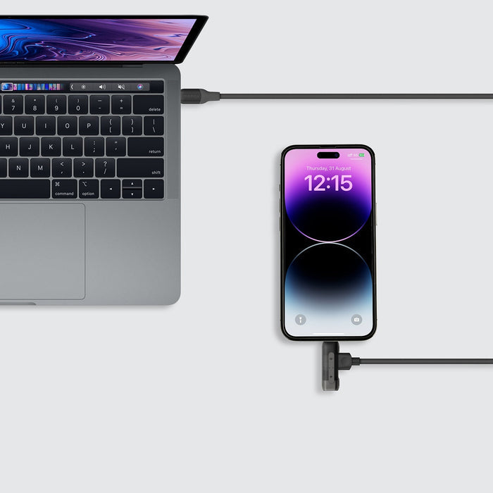 Momax 1-Link Flow Duo 2 في 1 USB-C إلى Lightning كابل مجدول 1.5 متر أسود | DL56D