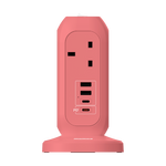 مشترك الكهرباء Momax 1-Plug بسبعة مخارج مع USB لشحن 11 جهازًا في آن واحد | وردي