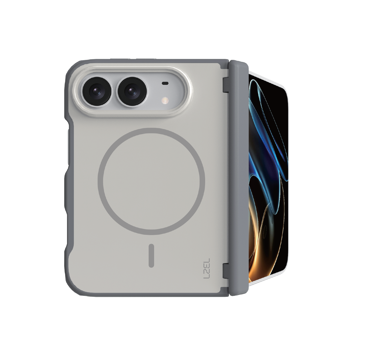 كفر LZEL SILKMATTE DUO بملمس ناعم ودعم MagSafe وحماية مزدوجة المواد لـ iPhone Duo