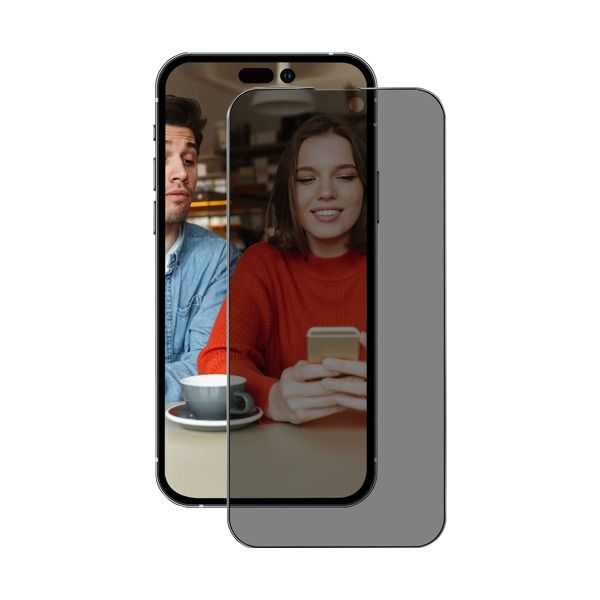 كڤر حماية شاشة 2.5D لهاتف iPhone 15 Pro مضاد للتجسس بحواف مقواة من Anank