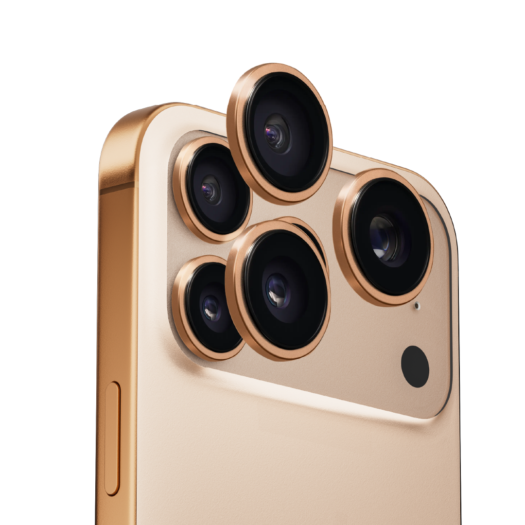 حماية كاميرا Anank 10X مقوى بوضوح 99% AR لهواتف iPhone 17 Pro / 17 Pro Max | ذهبي فاخر