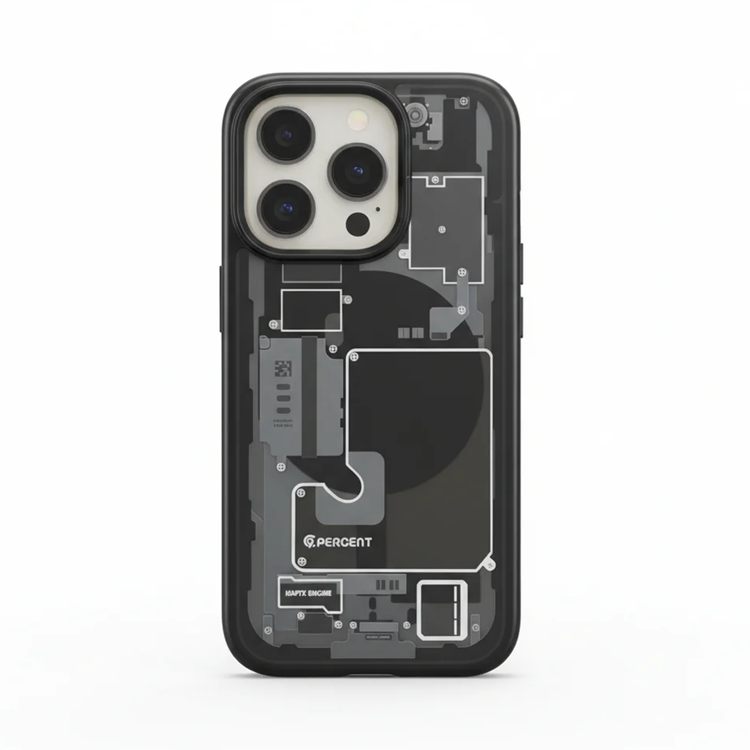 كڤر حماية 90 Percent Ultra Hybrid Zero One MagSafe لهاتف iPhone 16 Pro | أسود