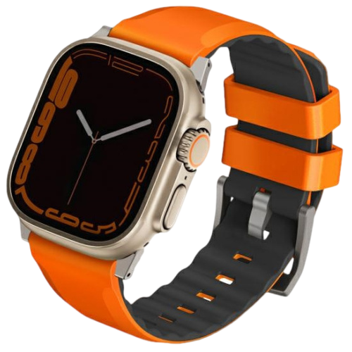 Uniq Linus Airosoft Silicone Strap For Apple Watch 49/45/44/42mm | Volt Orange
