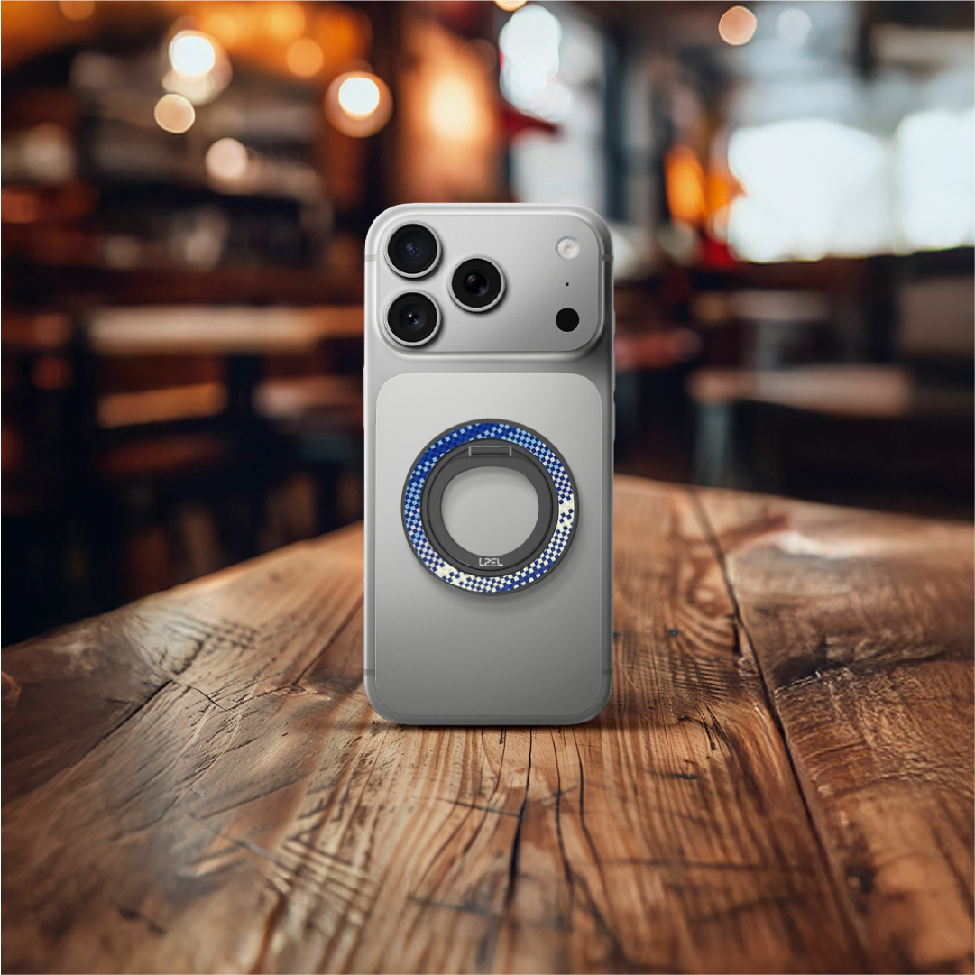 LZEL Magsfe 360 Kickstand Ring For iPhone | Blue & White
