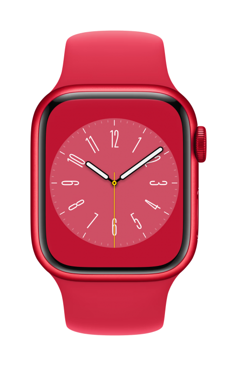 Apple Watch Series 8 GPS 41mm RED Aluminium Case with RED Sport Band - Regular
