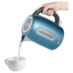 Sencor 1.7L Stainless Steel Electric Kettle with Lid Safety Lock | Blue