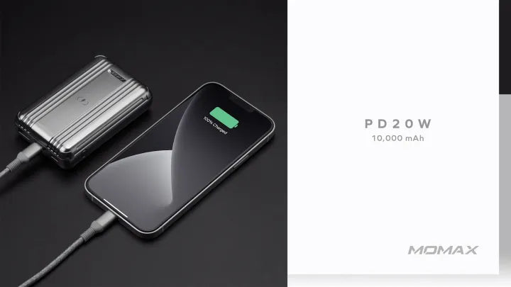 بطارية شحن متنقلة لاسلكية من Momax 10000 مللي أمبير | أسود