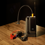 معزز لبطارية السيارة من LZEL EnergizeIgnite Air 12000mAh 12V مع كشاف LED ومنفاخ إطارات | رمادي/أسود