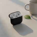 LZEL Airpods 4 Aurum Guard Premium TPU Leather Case | Black