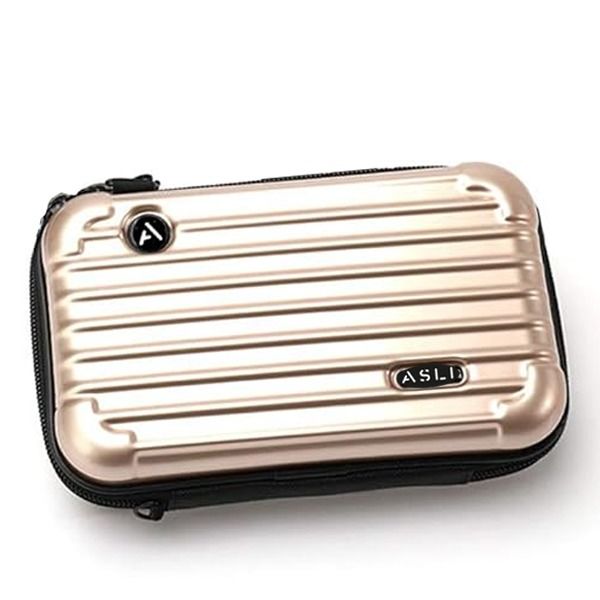 Asli Global  Hard Shell Amenity Case Travel Bag |Gold